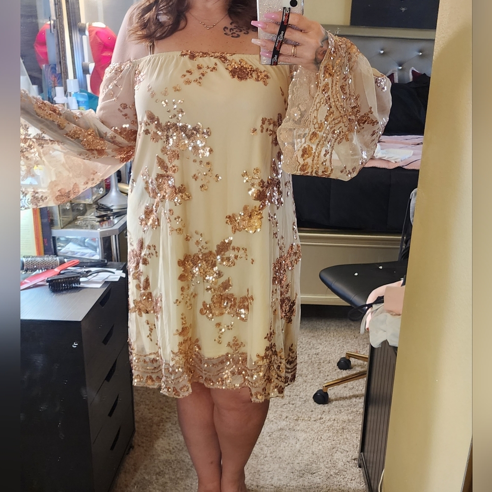 Golden goddess sequin dress